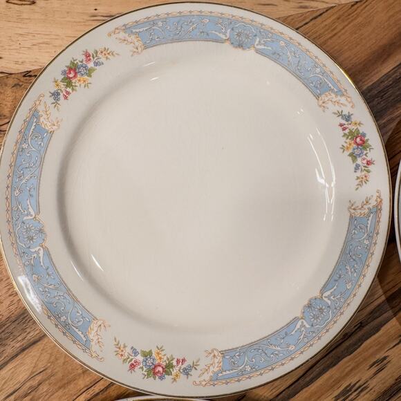 1939 Edwin Knowles-Blue Dawn Collection, Semi-Vitreous-Plates-10”- Set of 4 - Picture 8 of 10